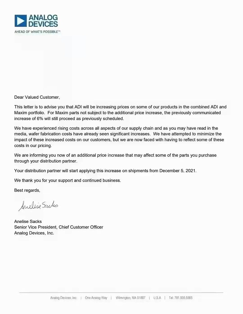 ADI動(dòng)態(tài),數(shù)模轉(zhuǎn)換器,MEMS,芯片供應(yīng)商,匯超電子